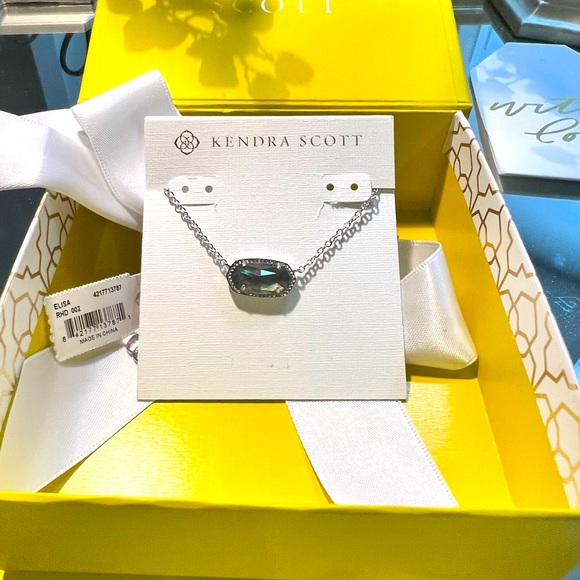 NWT Kendra Scott Retired Elisa Necklace Black Pearl & Silver SOLD OUT Gorgeous! - Picture 8 of 15